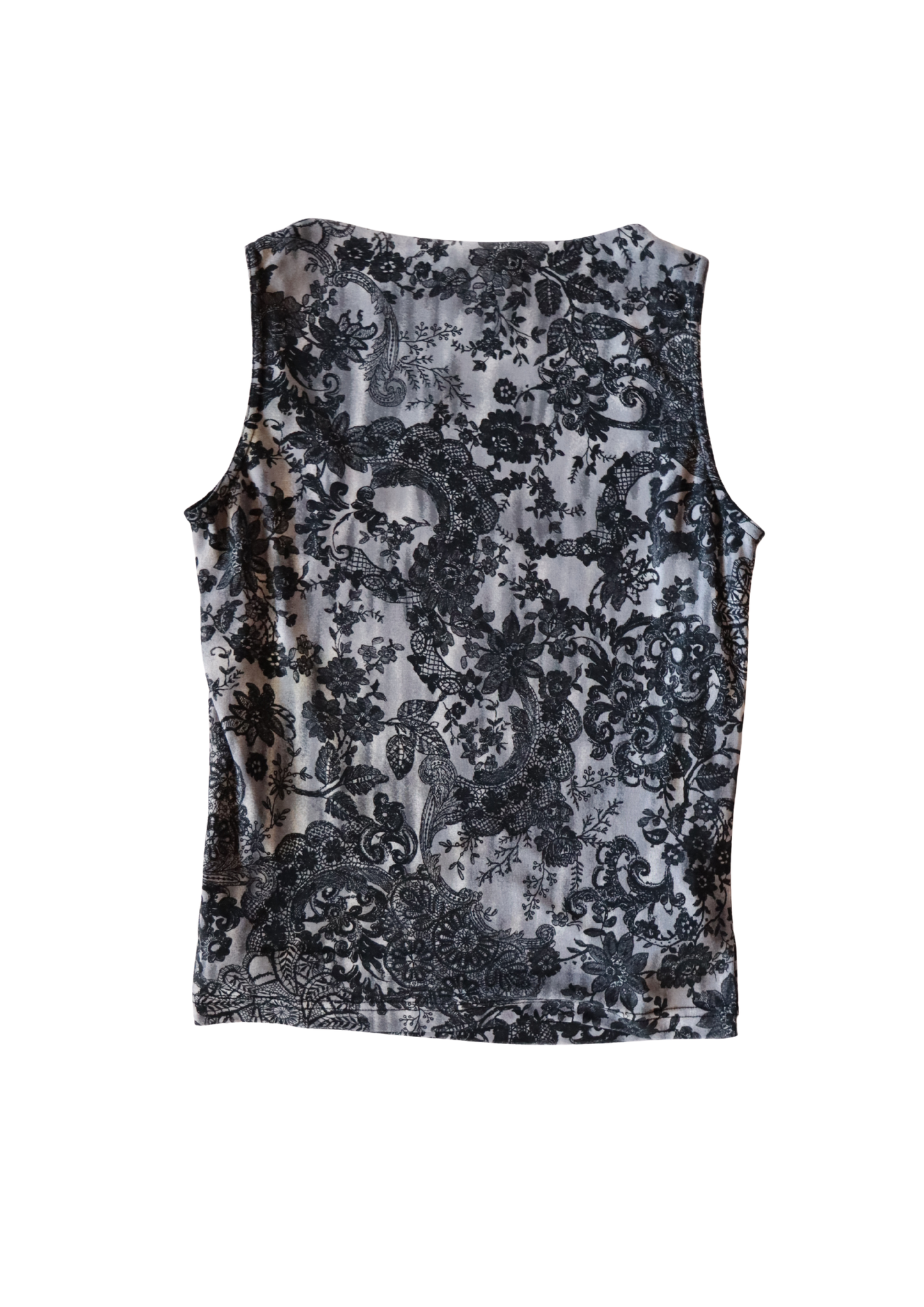 Grey and Black Floral Tank