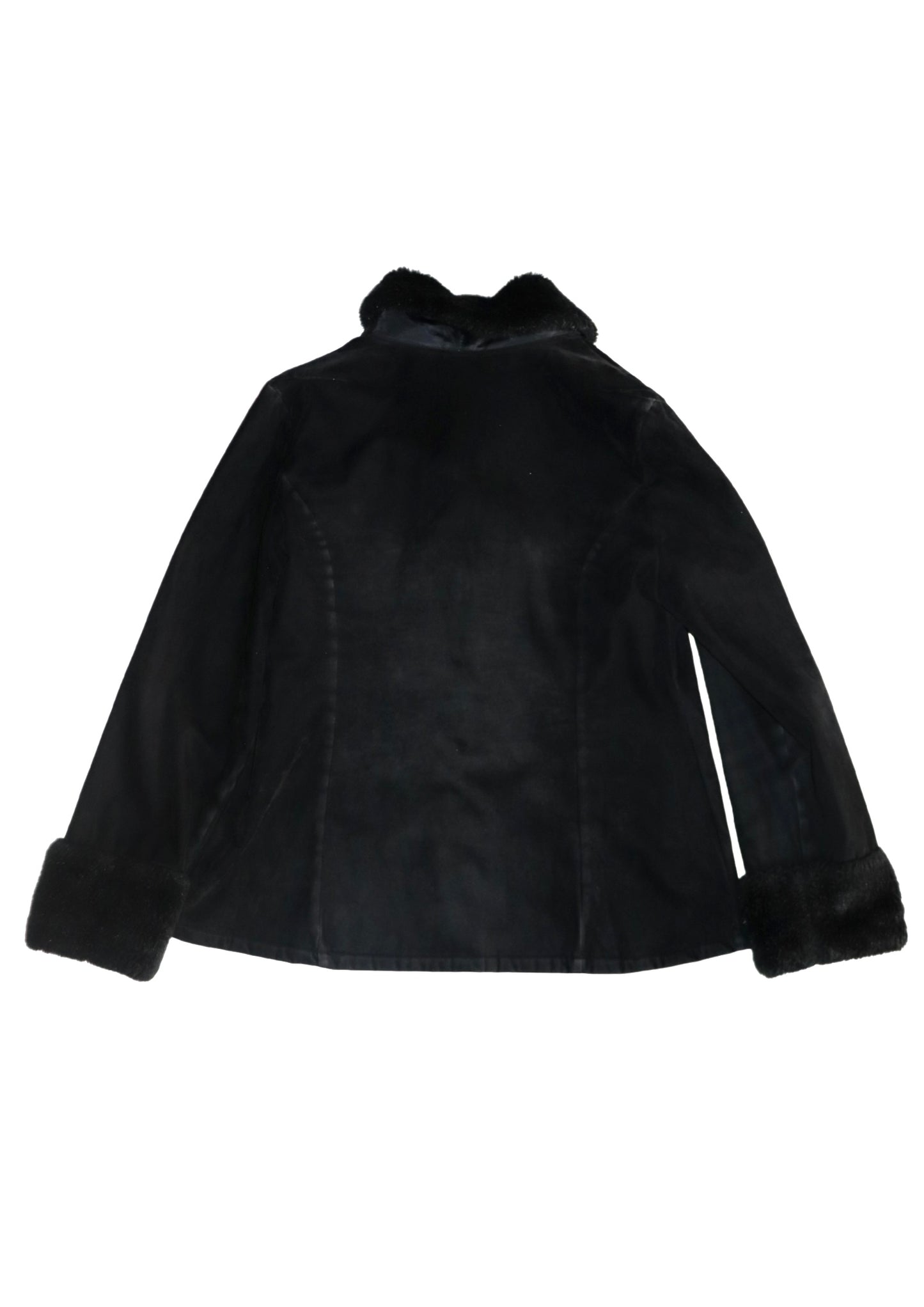 Black Pagani Faux Fur Trim Jacket┃Size 16