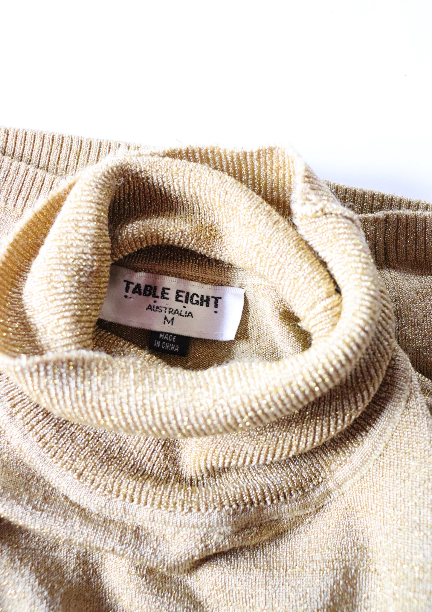 Vintage Gold Sparkle Sleeveless Turtleneck┃Size M
