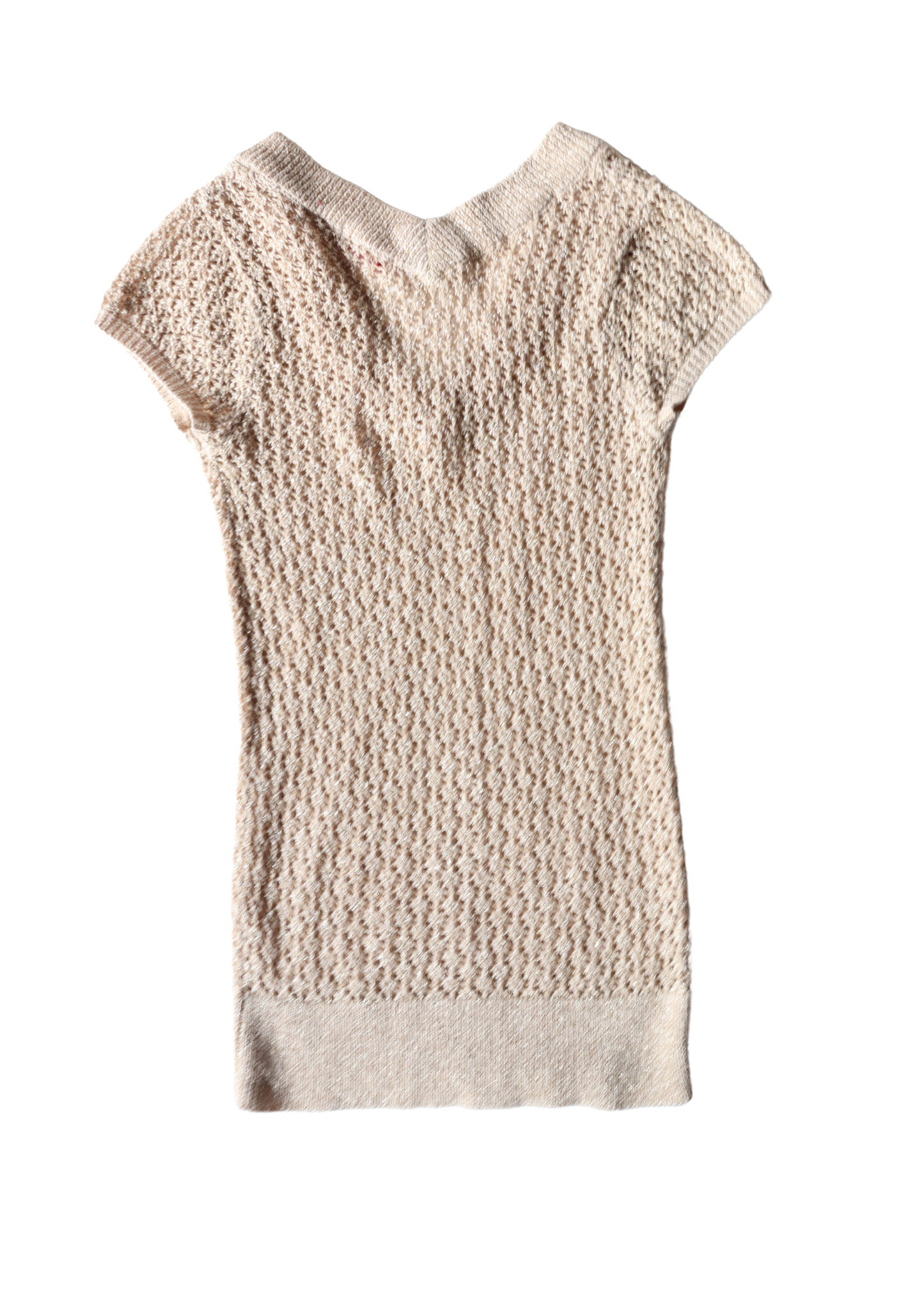 Y2K Sparkly Supre Knit V Neck Top┃Size XS
