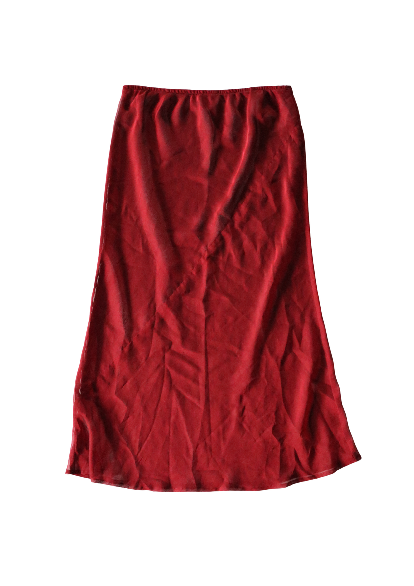 Sheer Red Maxi Skirt