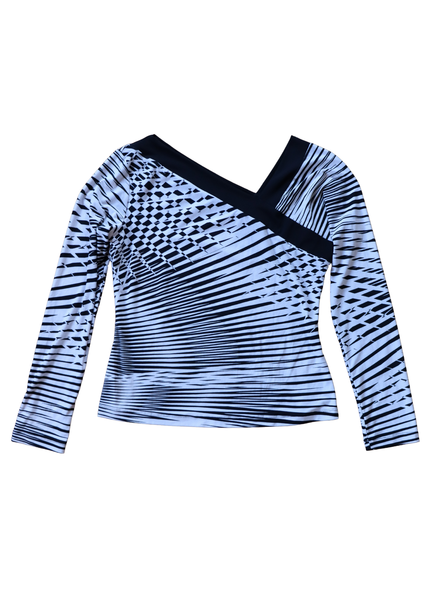 Vintage Black and White Zebra Print Top┃Size 10