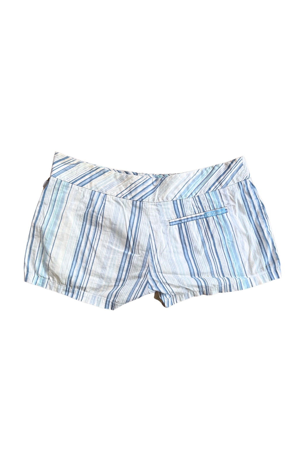 Blue and White Striped Short Shorts┃Size 10