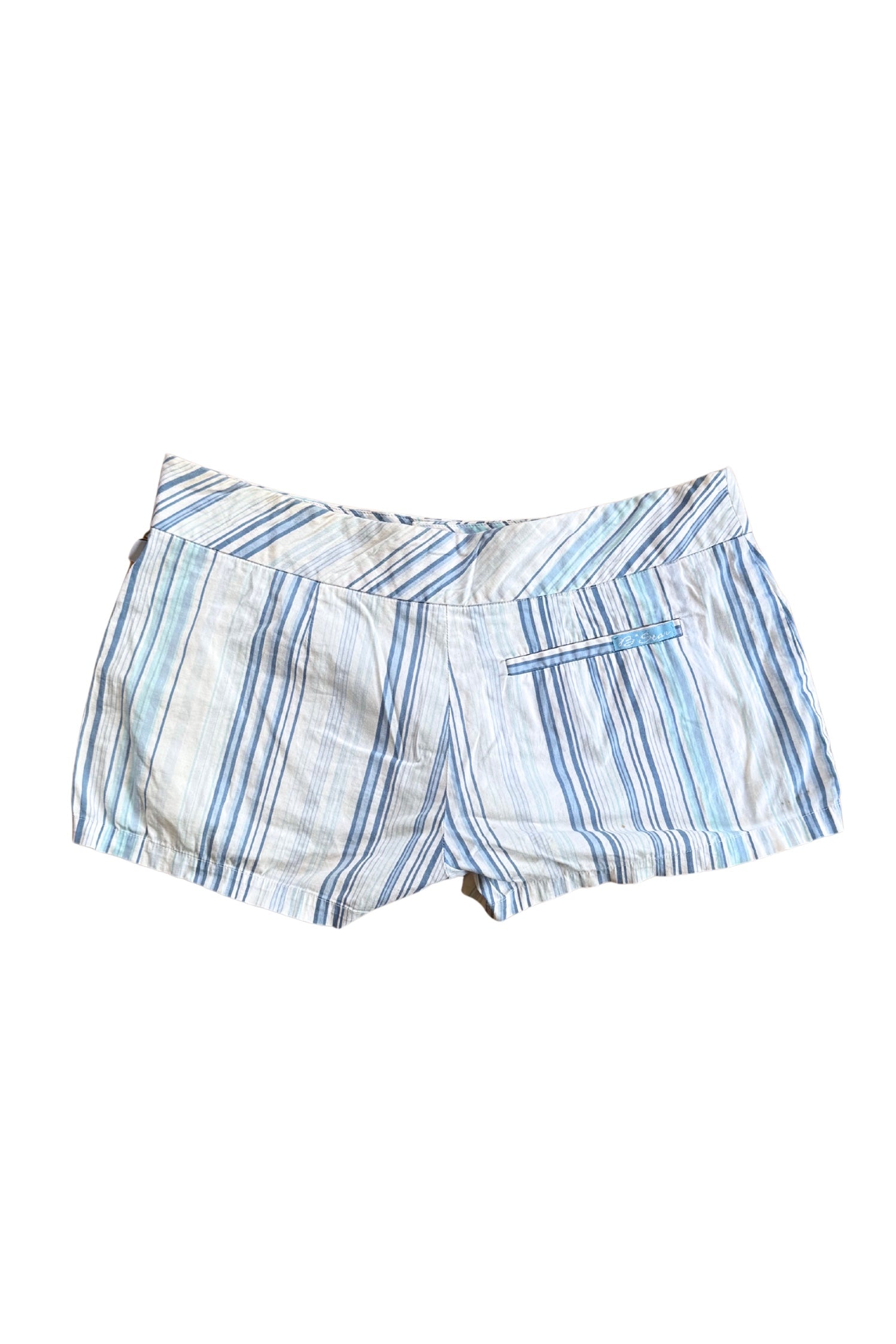 Blue and White Striped Short Shorts┃Size 10