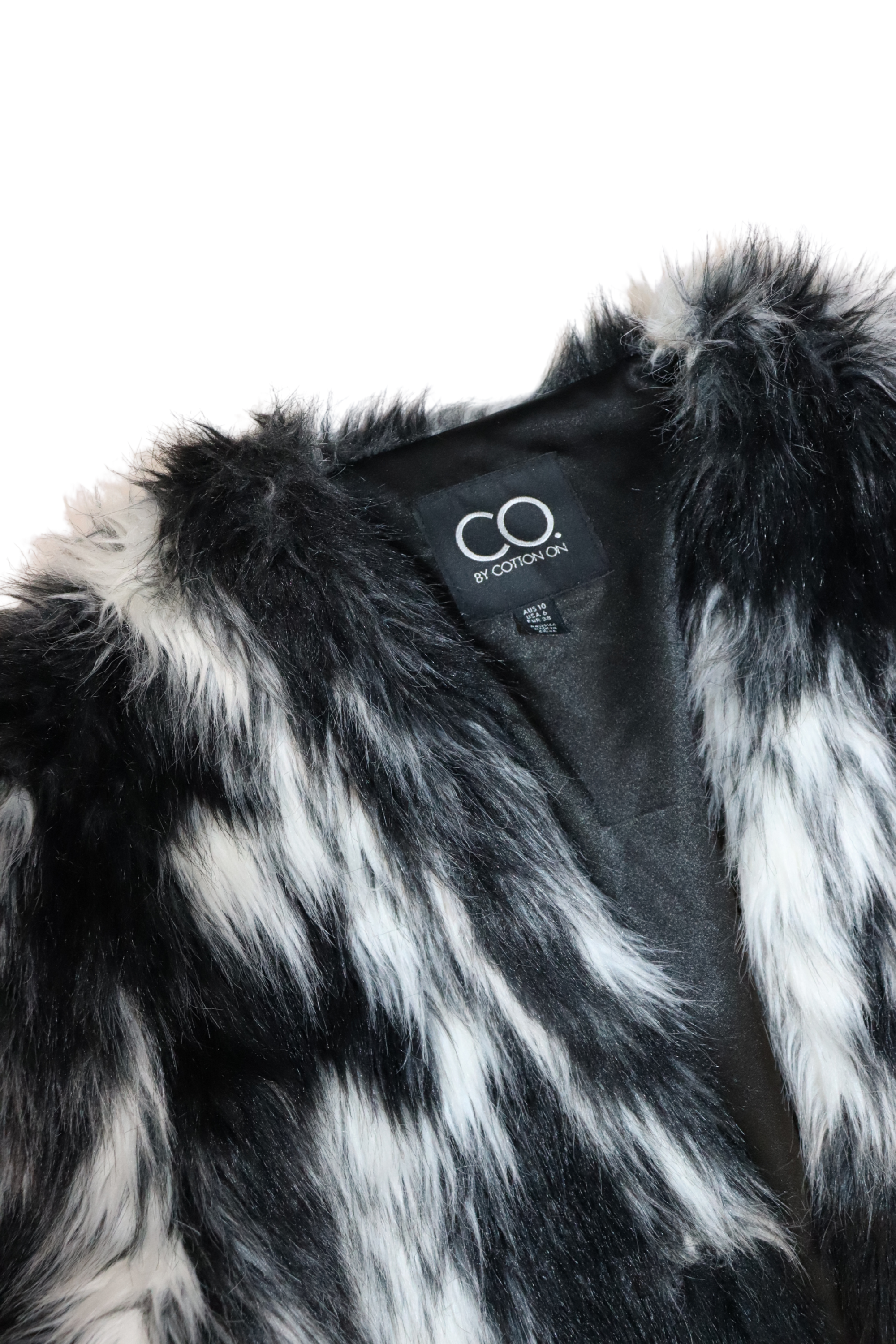 Black and White Faux Fur Jacket┃Size 10