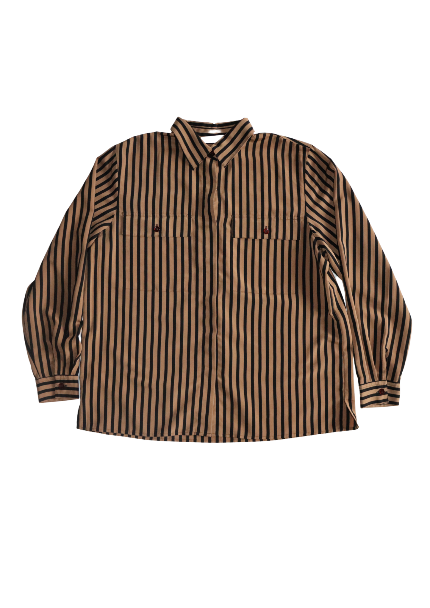 Vintage Striped Brown and Black Shirt┃Size 12