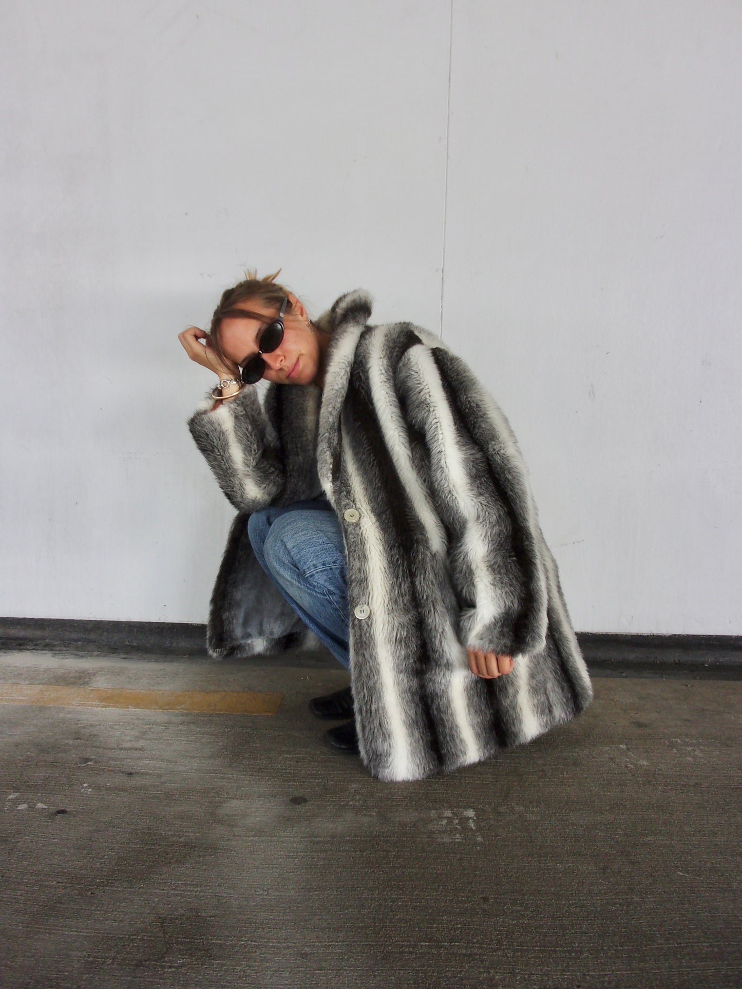 Vintage Faux Fur Jacket┃Size XL