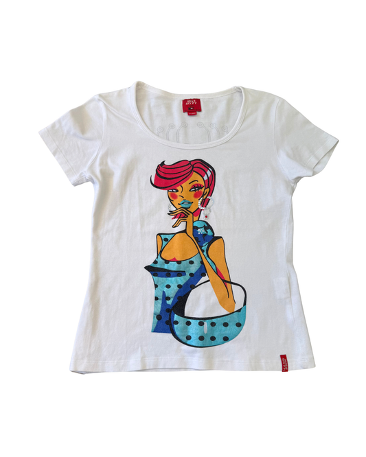 White Miss Sixty Lady Tee┃Size XL