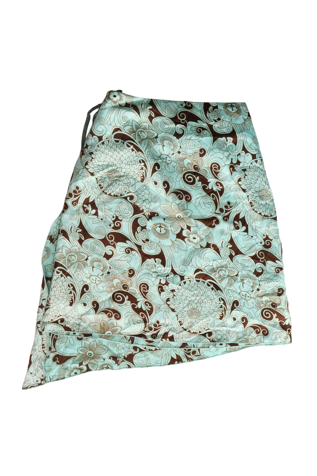 Turquoise and Brown Midi Skirt┃Size M