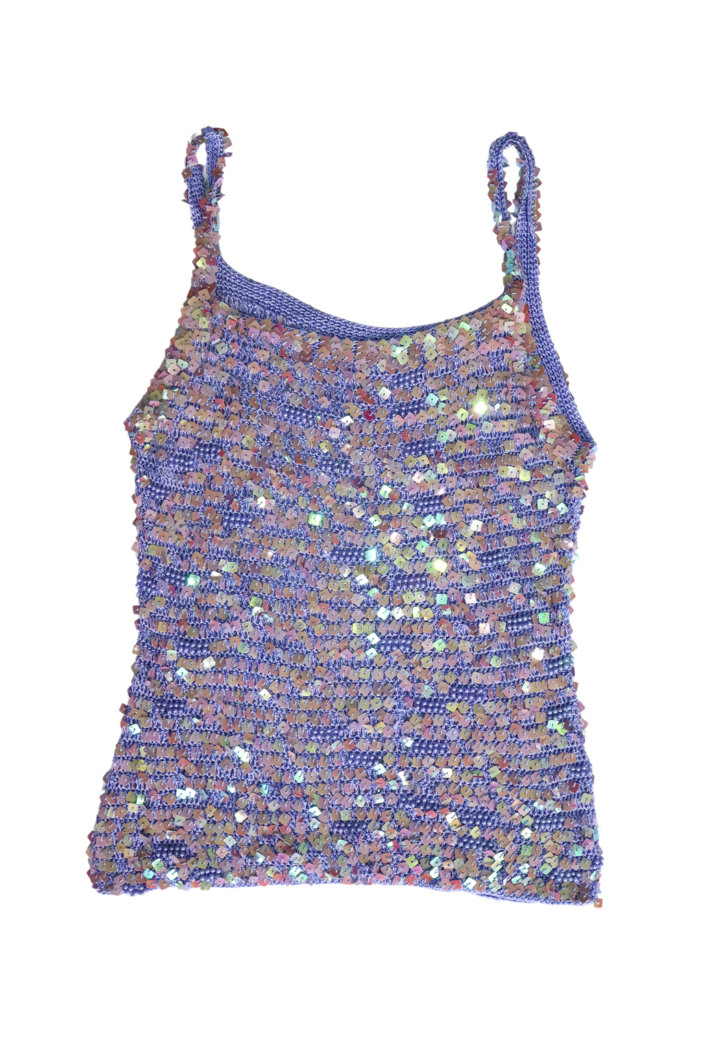 Vintage Purple Beaded Crochet Top
