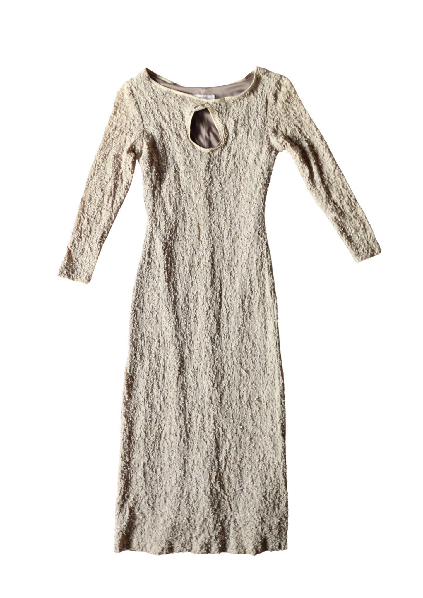 Textured Vintage Midi Dress