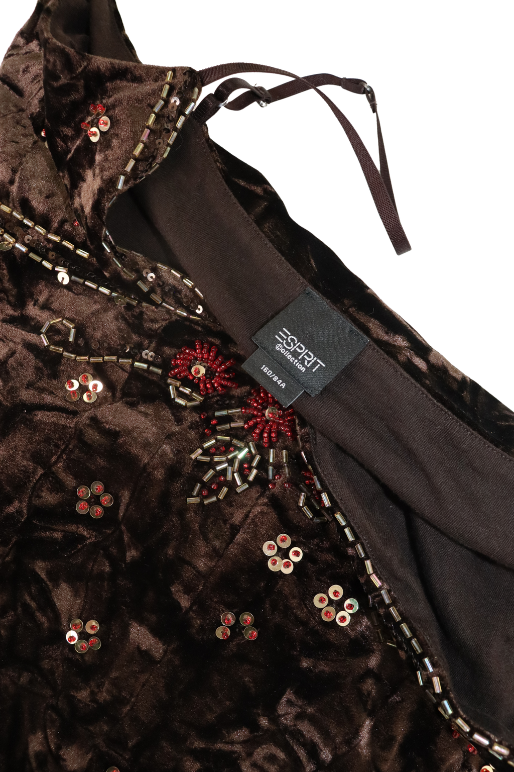 90s Brown Velvet Beaded Singlet