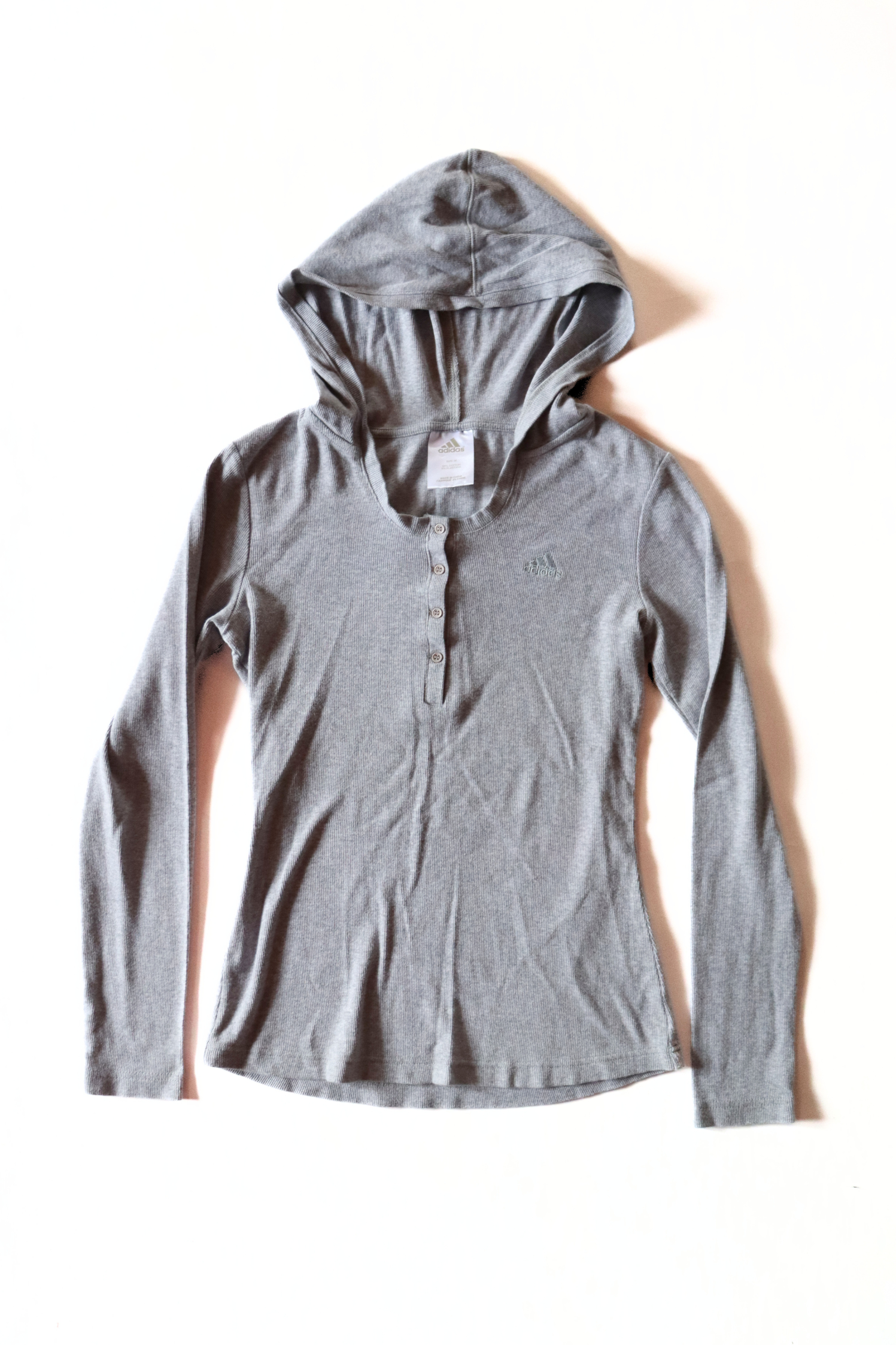 Y2K Adidas Hooded Longsleeve Top┃Size M