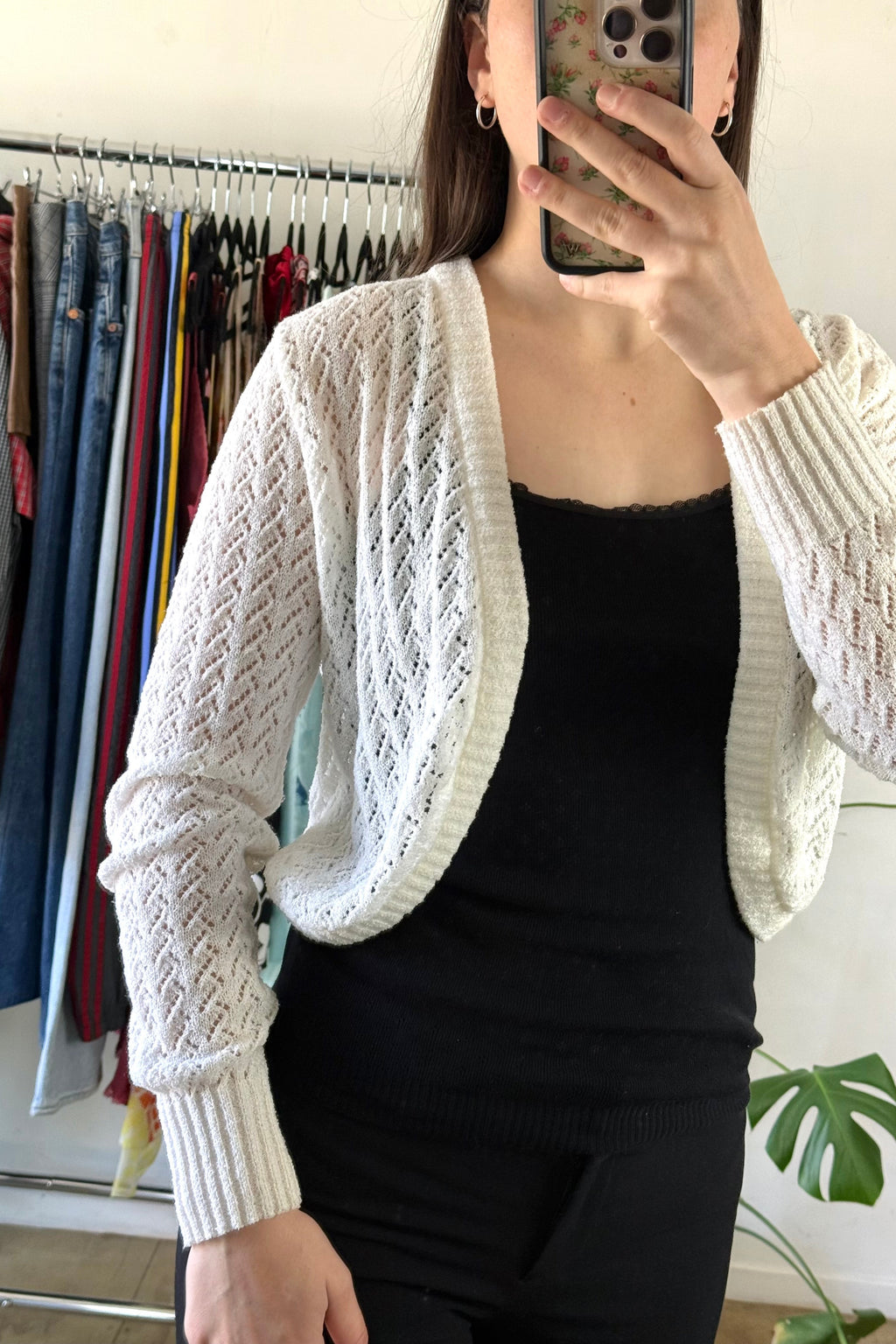 White Vintage Knit Cardigan