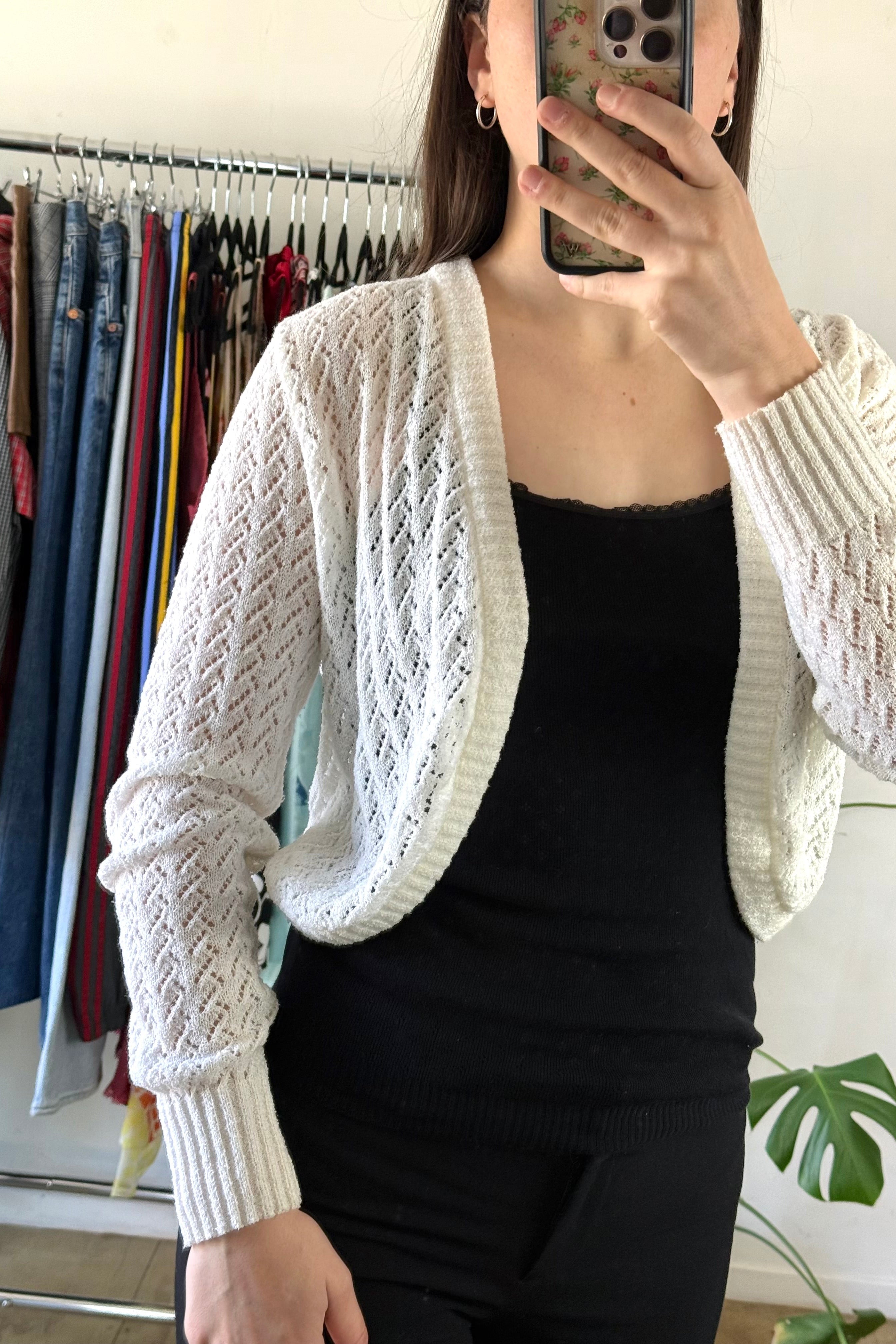 White Vintage Knit Cardigan