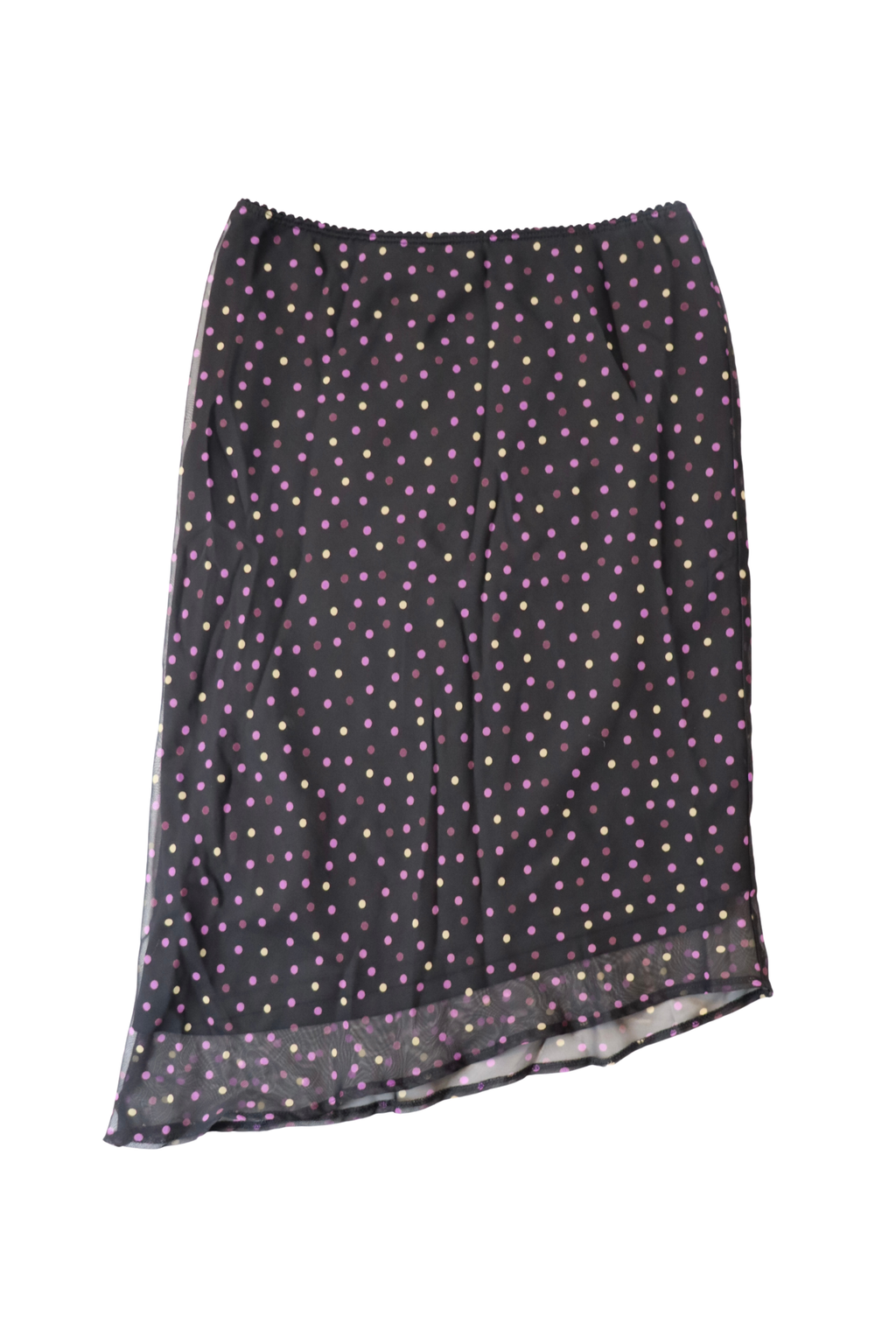 Black and Purple Polka Dot Midi Skirt┃Size 12