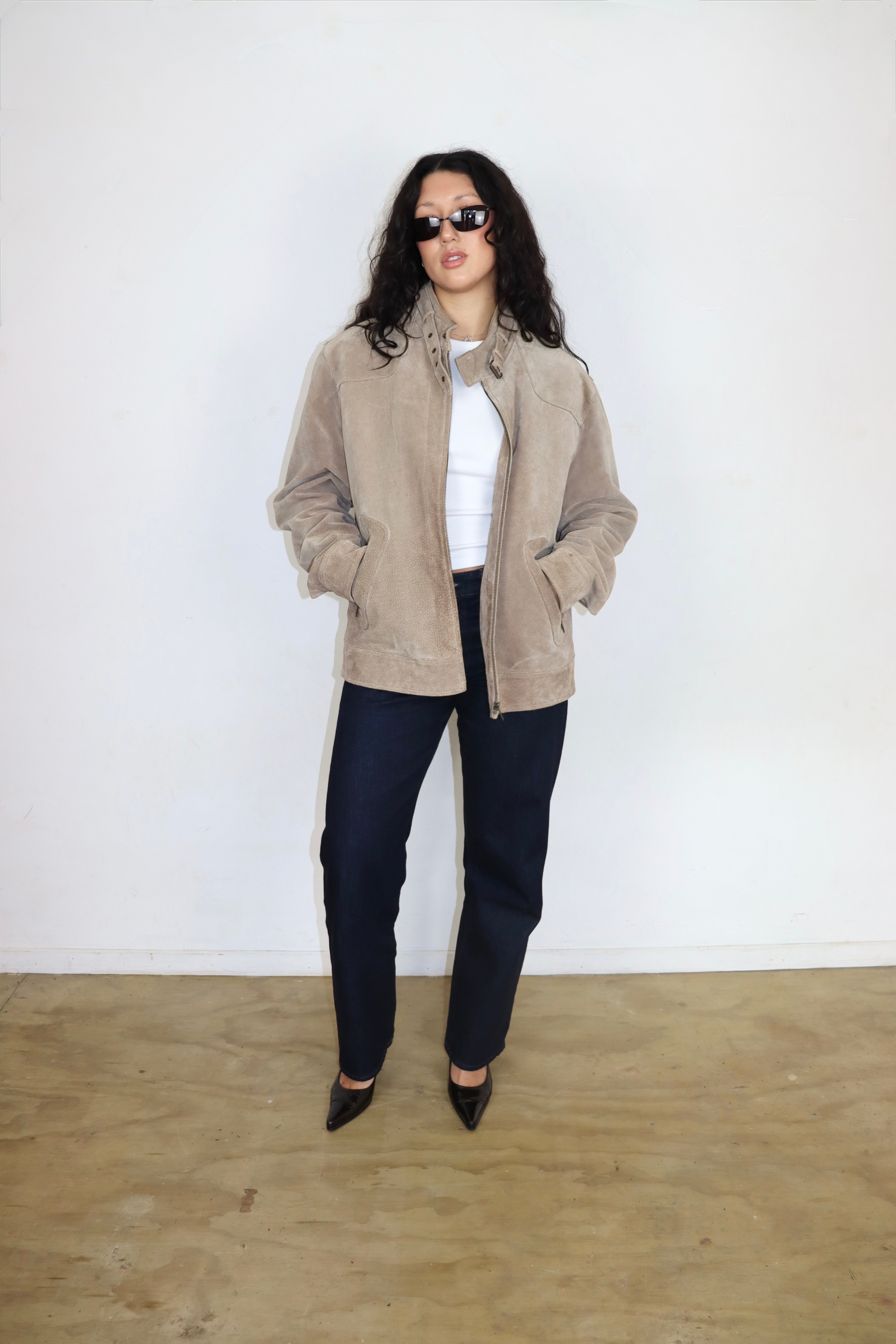 Beige Vintage Suede Jacket┃Size M