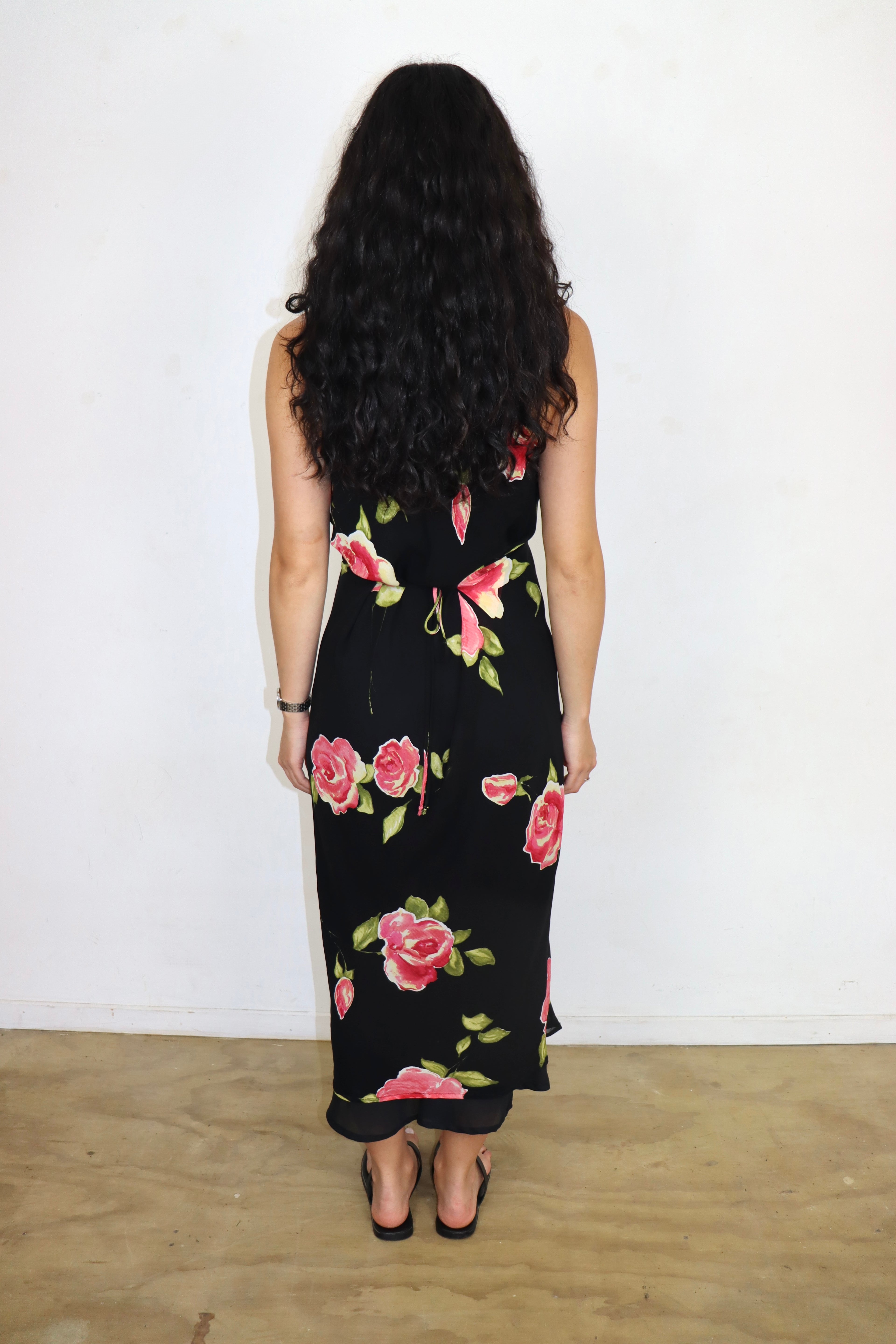 Vintage Cue Rose Maxi Dress┃Size 14