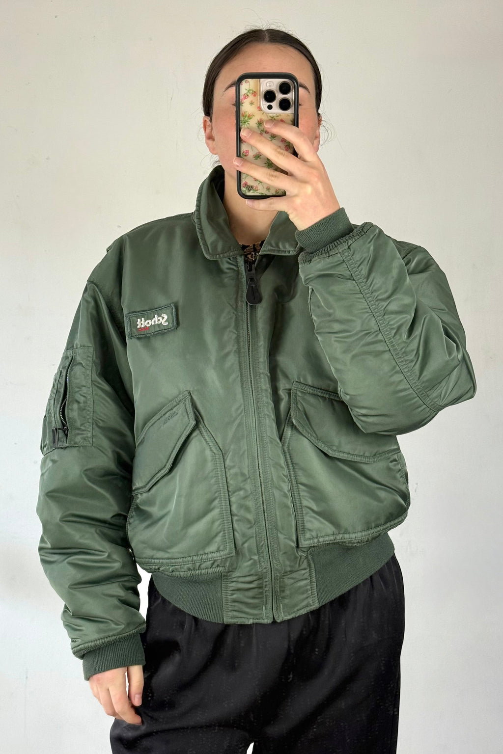 Green Vintage Schott Bomber Jacket