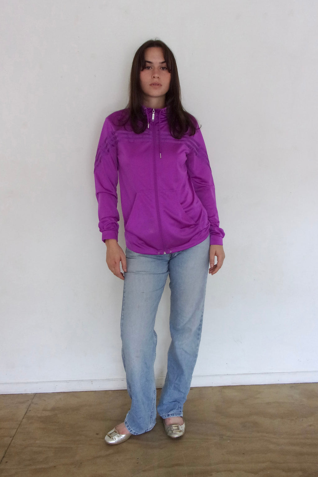 Purple Adidas Zip-up┃Size S