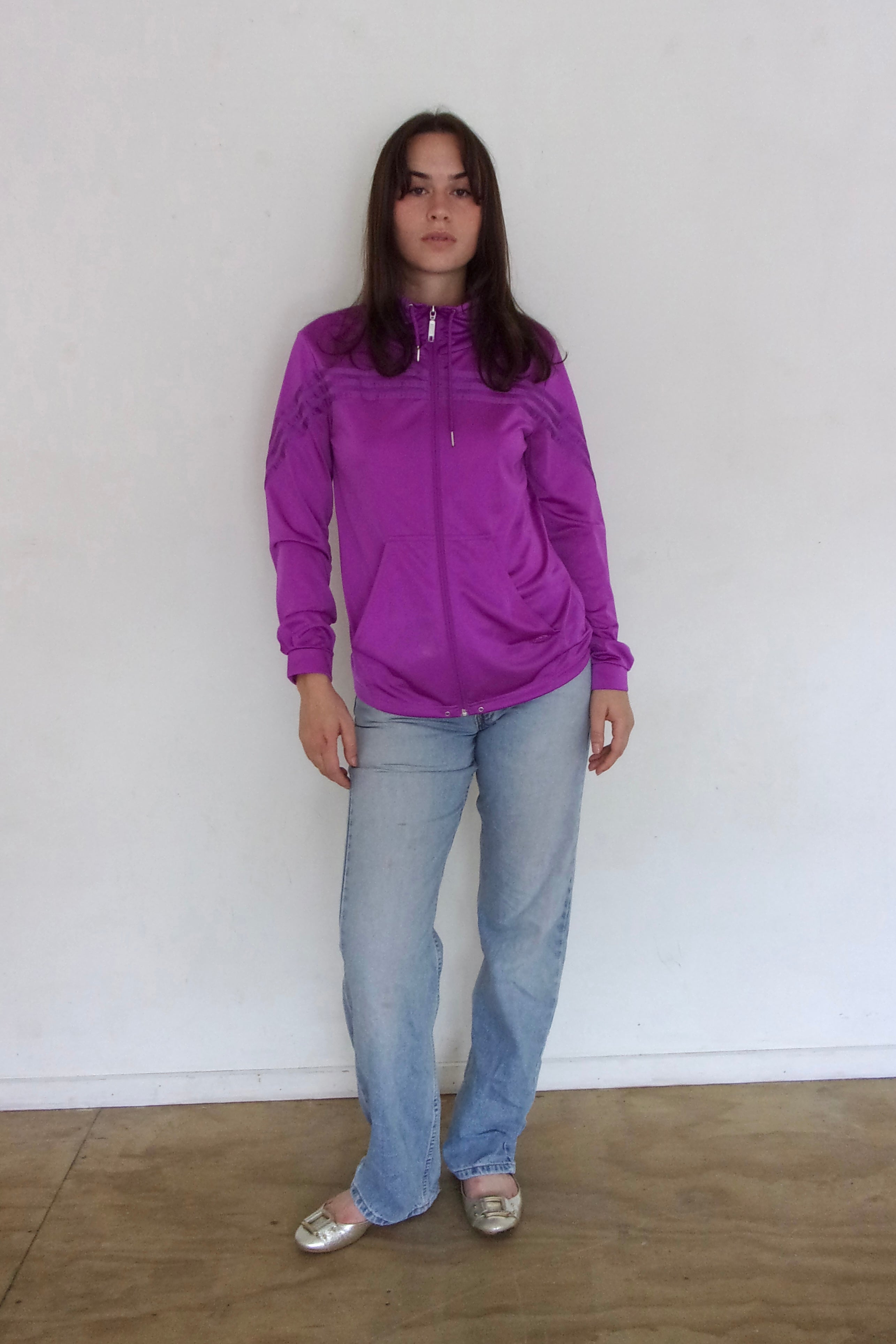 Purple Adidas Zip-up┃Size S