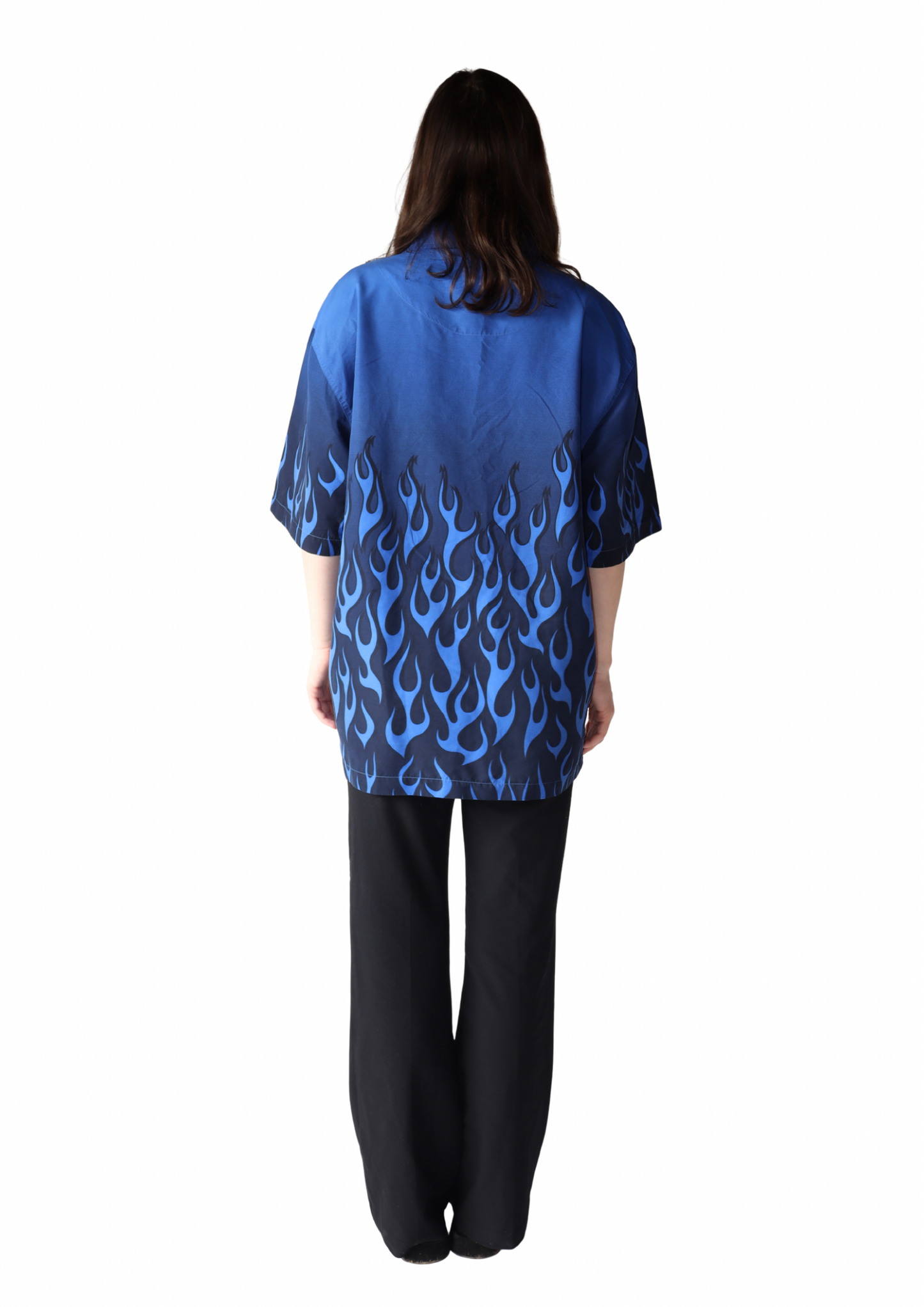 Blue Car Flame Shirt┃Size XL