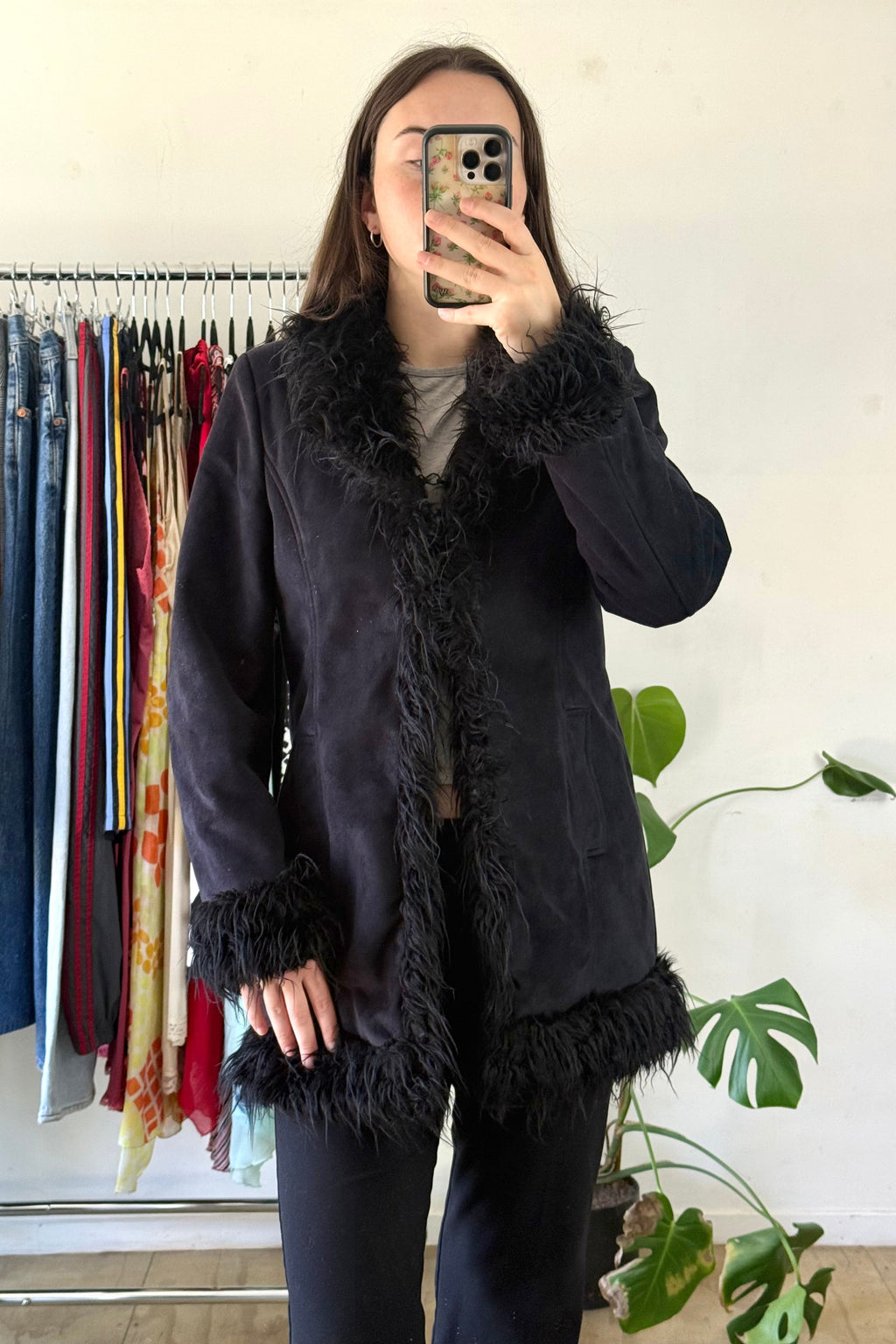 Black Fur Trim Penny Coat┃Size 12