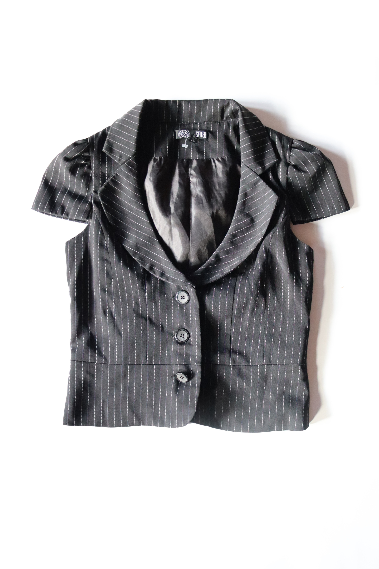 Pinstripe V Neck Top | Size 10