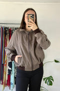 Vintage Brown Wool Bomber