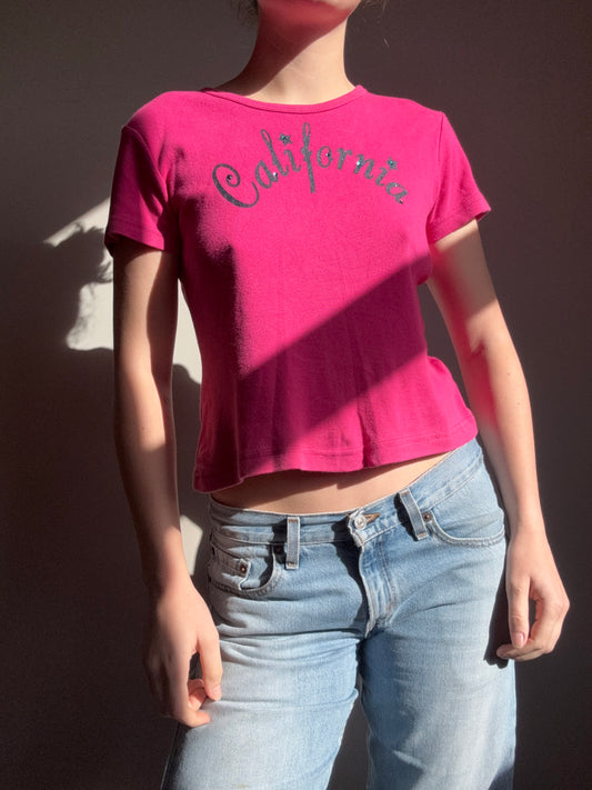 California Pink Baby Tee | Size M