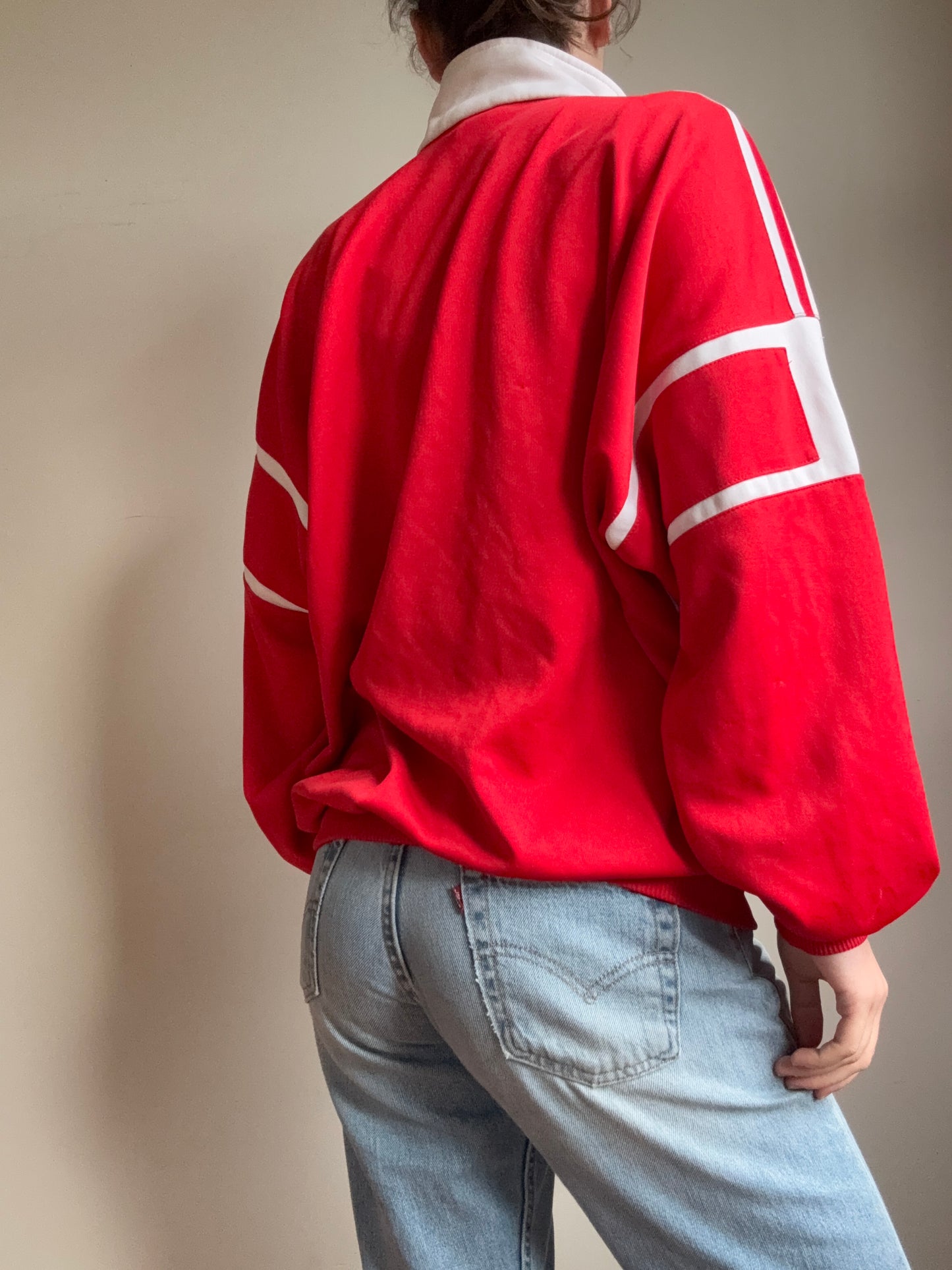 Red Vintage Adidas Zip-up┃Size M