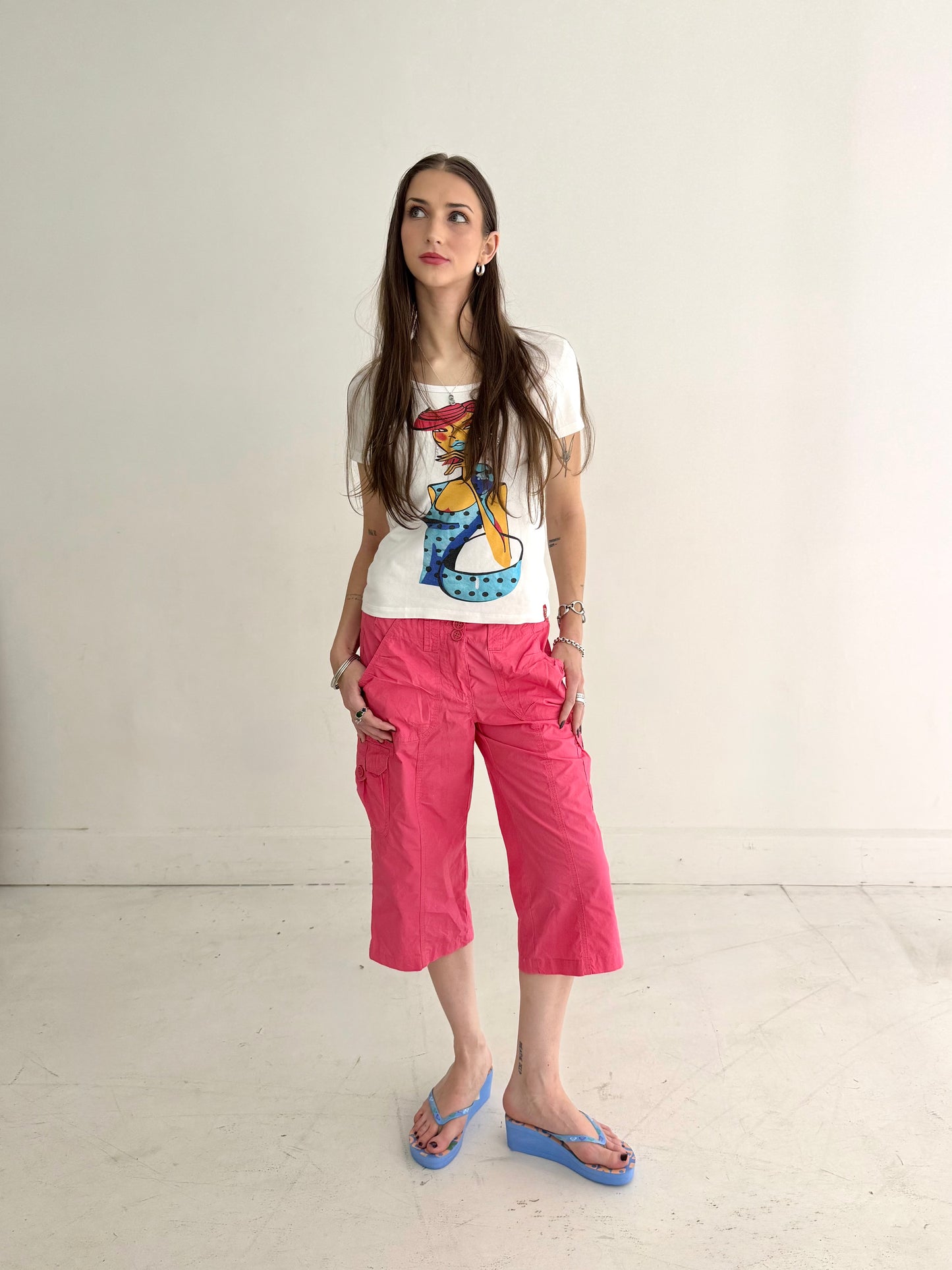 Pink 3/4 Cargo Pants┃Size 10