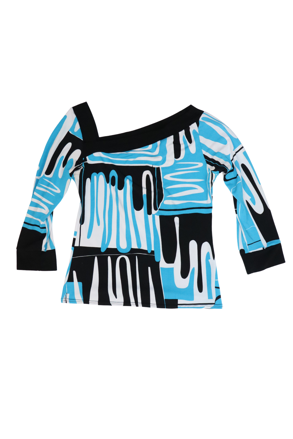 Blue and White Off The Shoulder Top┃Size S