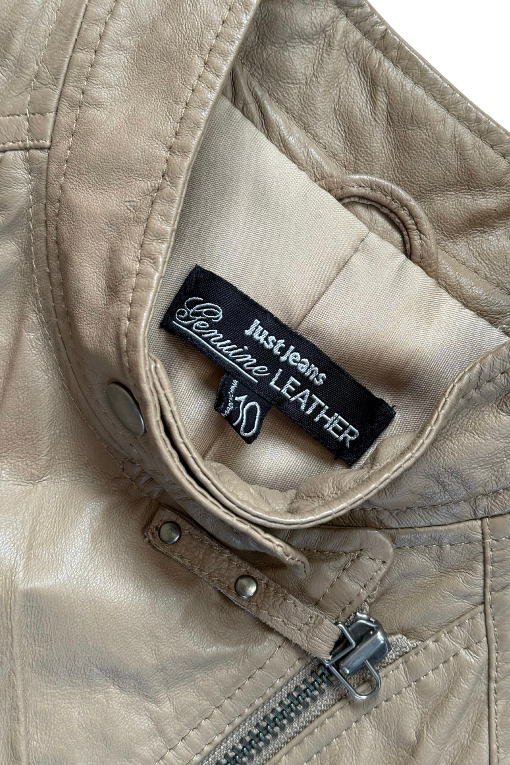 Y2K Brown Leather Biker Jacket┃Size 10