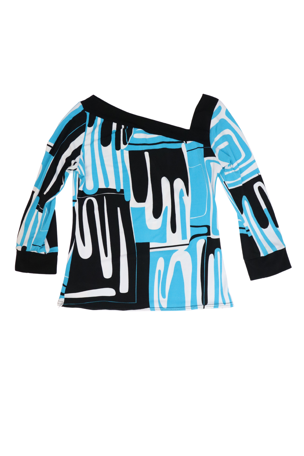 Blue and White Off The Shoulder Top┃Size S