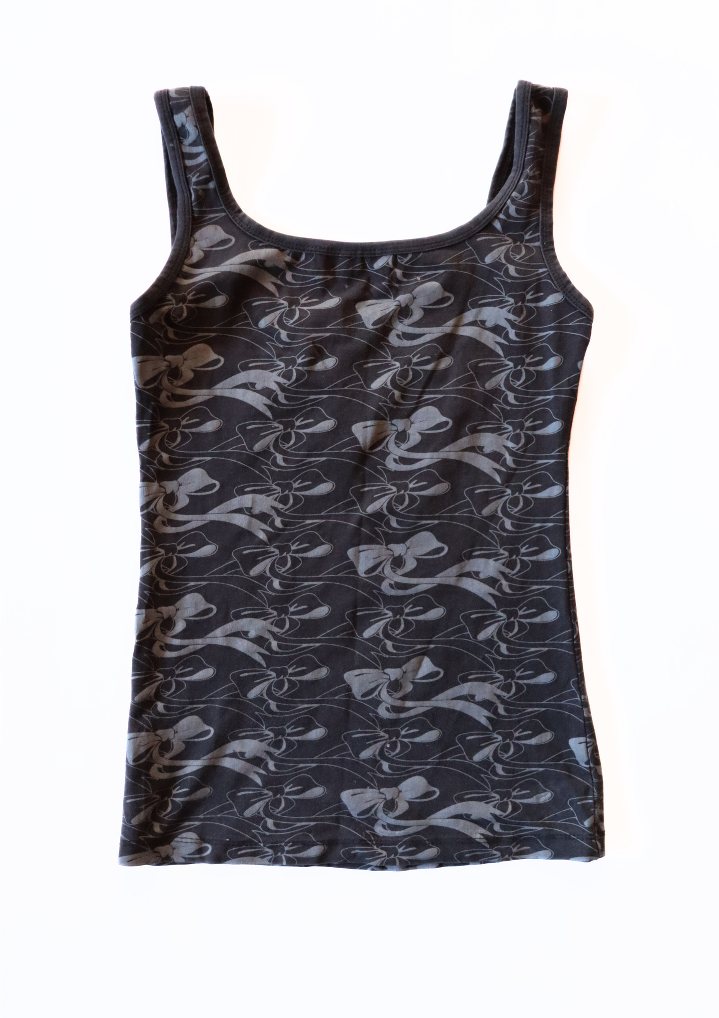 Vintage Black and Grey Ribbon Tank┃Size XS