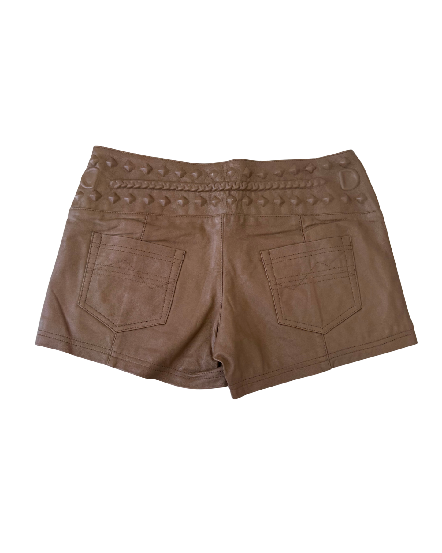 Brown Pleather Short Shorts┃Size M