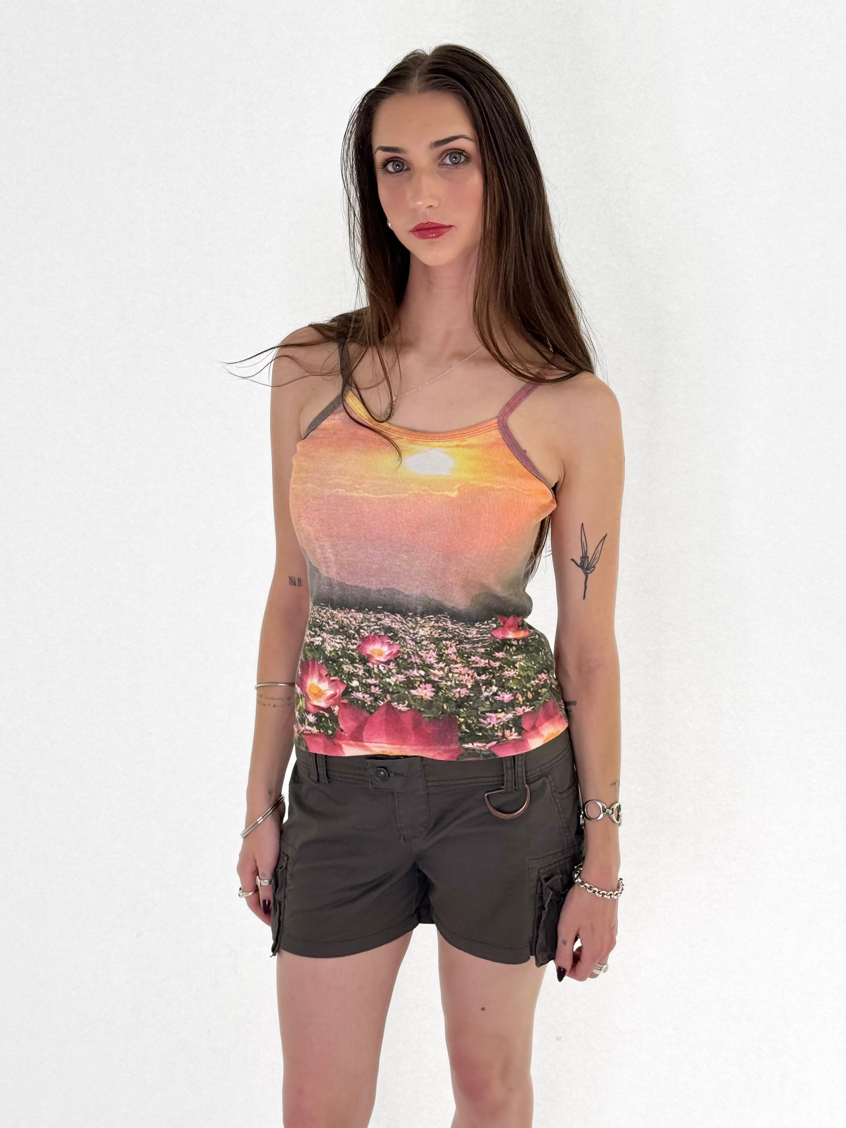 Vintage Sun and Flowers Singlet┃Size M