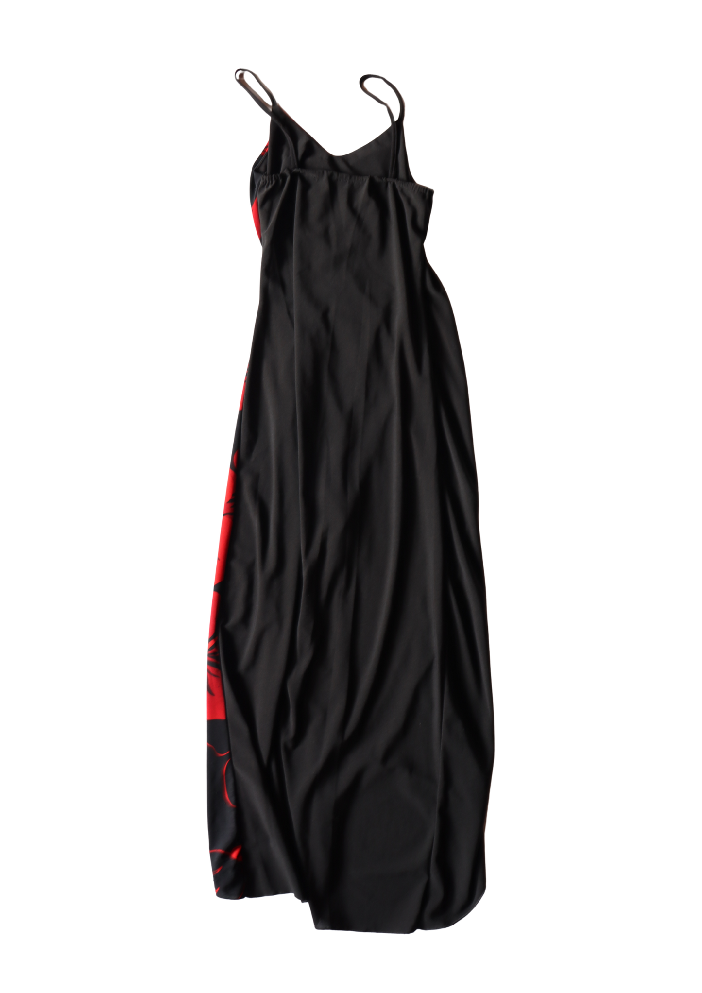 Black and Red Floral Midi Dress