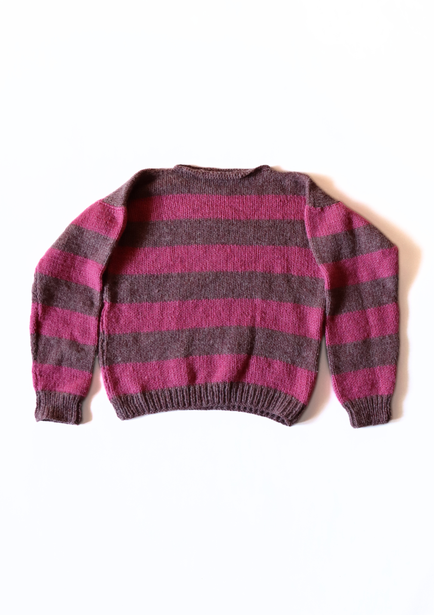 Pink and Brown Knitted Jumper