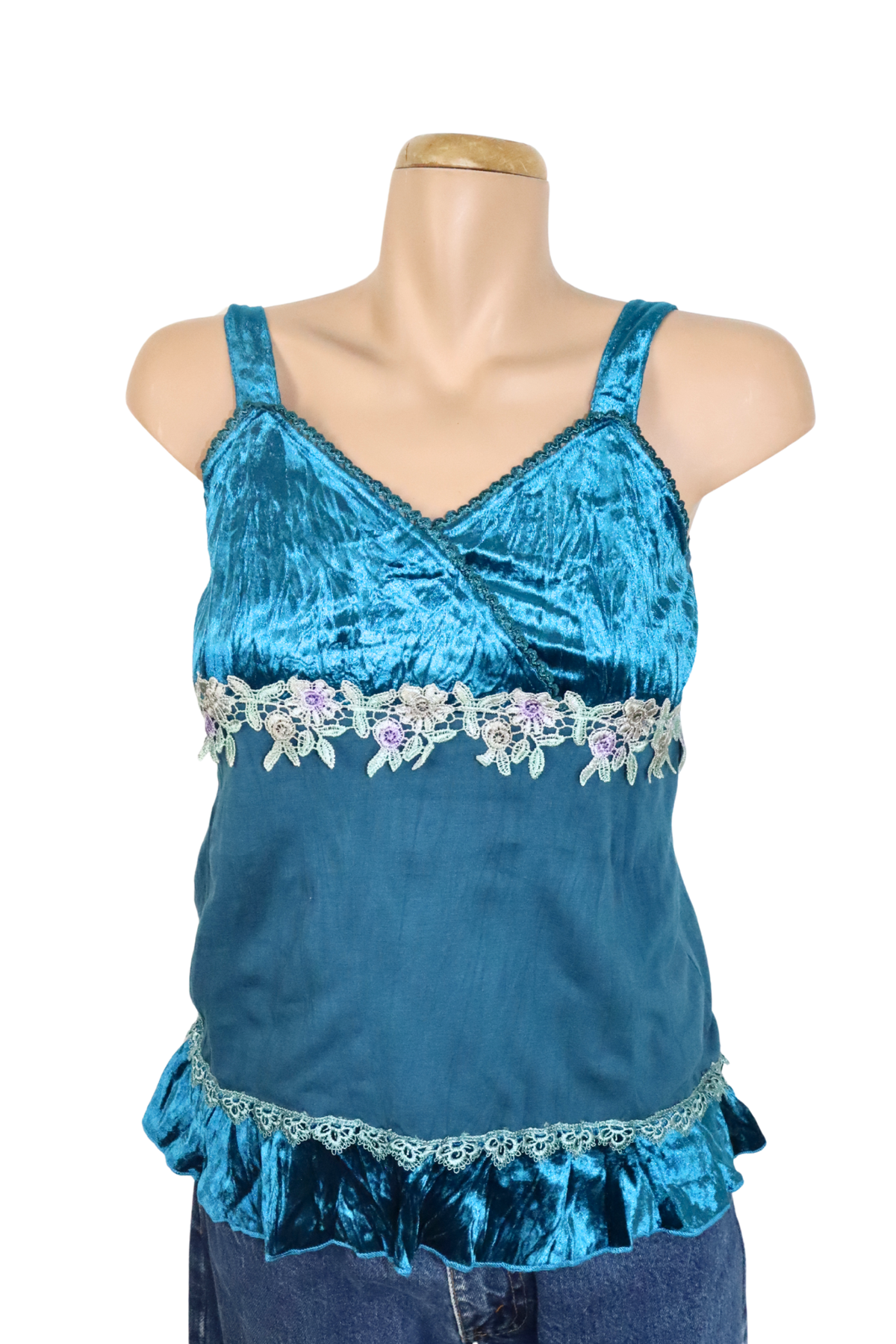 Teal Velvet Singlet