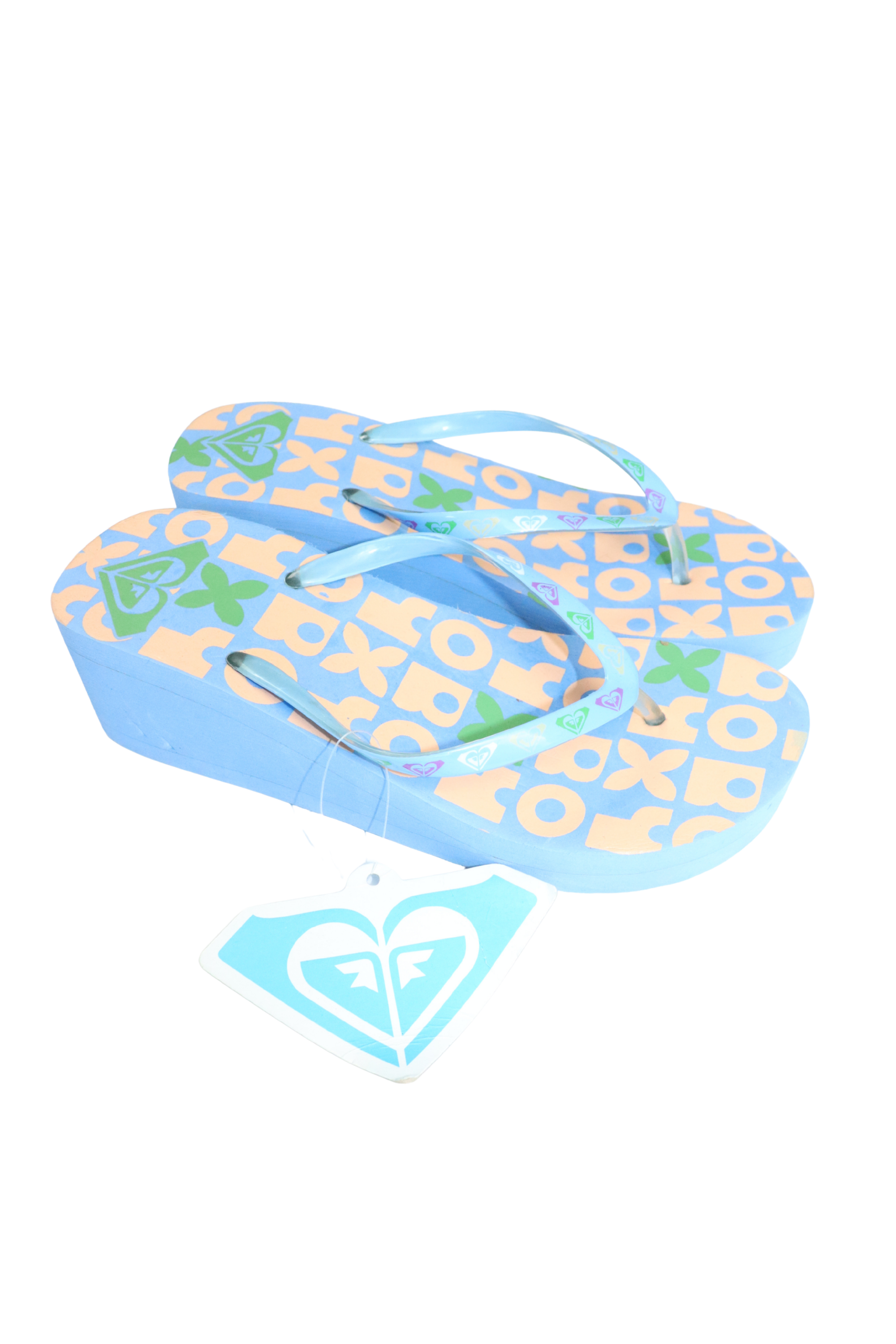 Blue Roxy Platform Jandals | Size 8