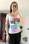 Y2K Jag Jeans White Baby Tee┃Size S