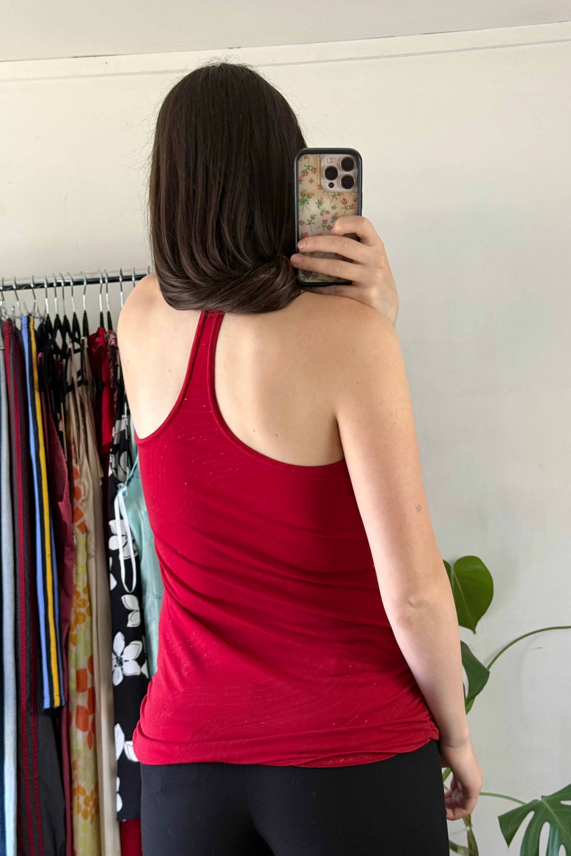 Red Cowl Neck Singlet