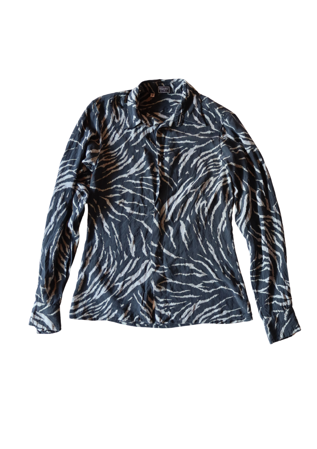Grey Zebra Silk Shirt