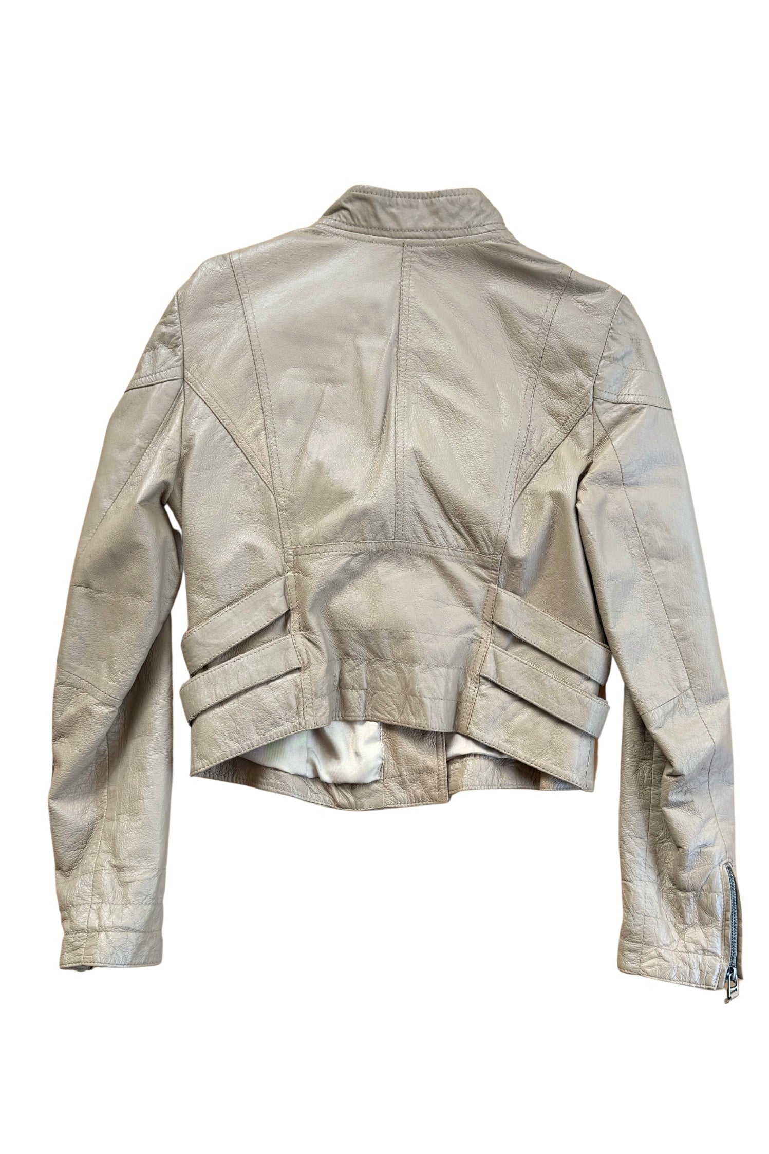 Y2K Brown Leather Biker Jacket┃Size 10