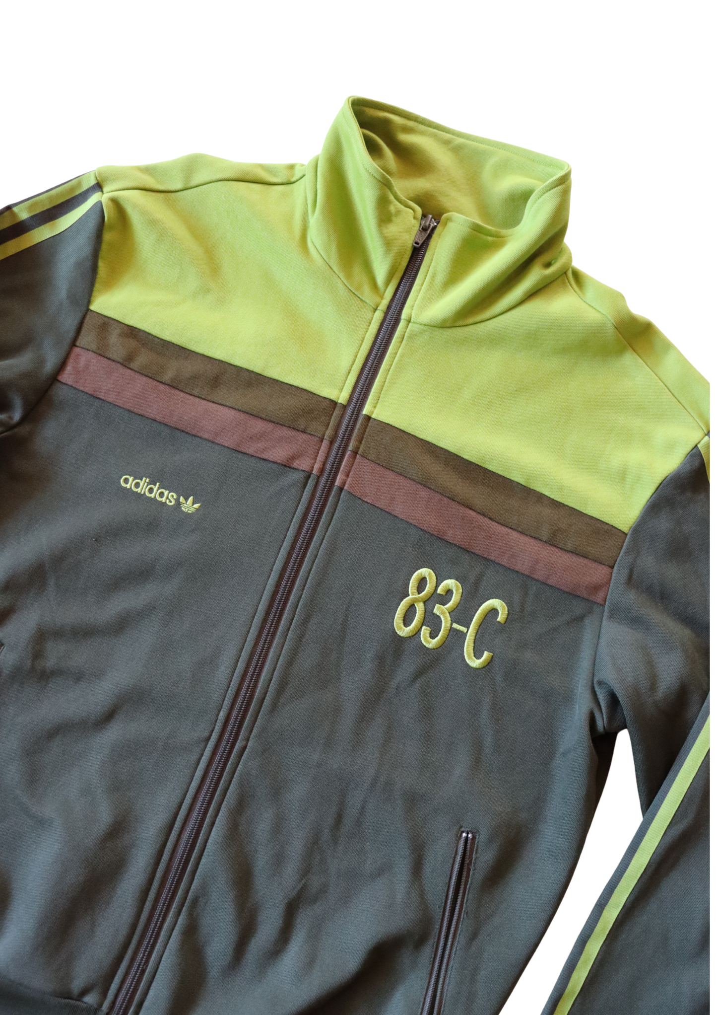 Vintage Green and Brown Adidas Zip-up┃Size M