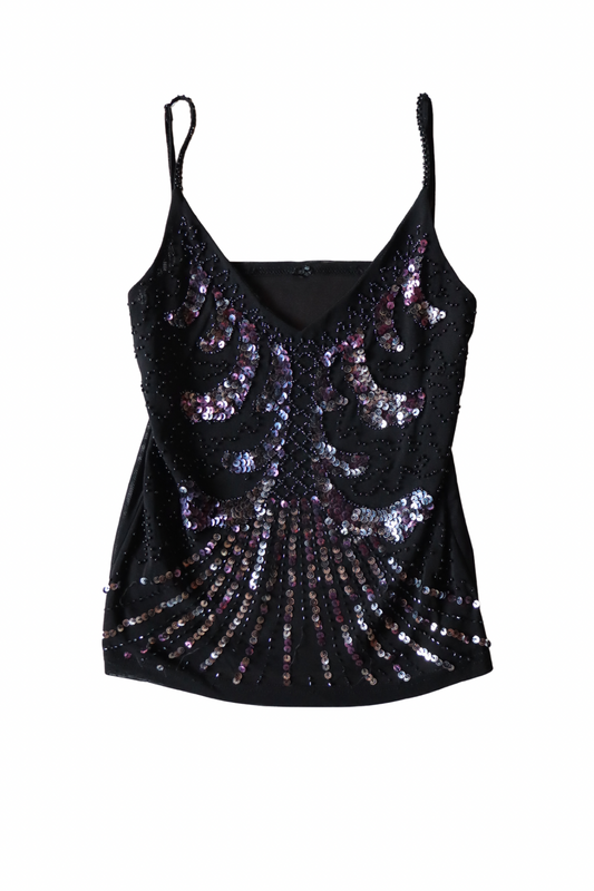 Black and Purple Sequin Singlet