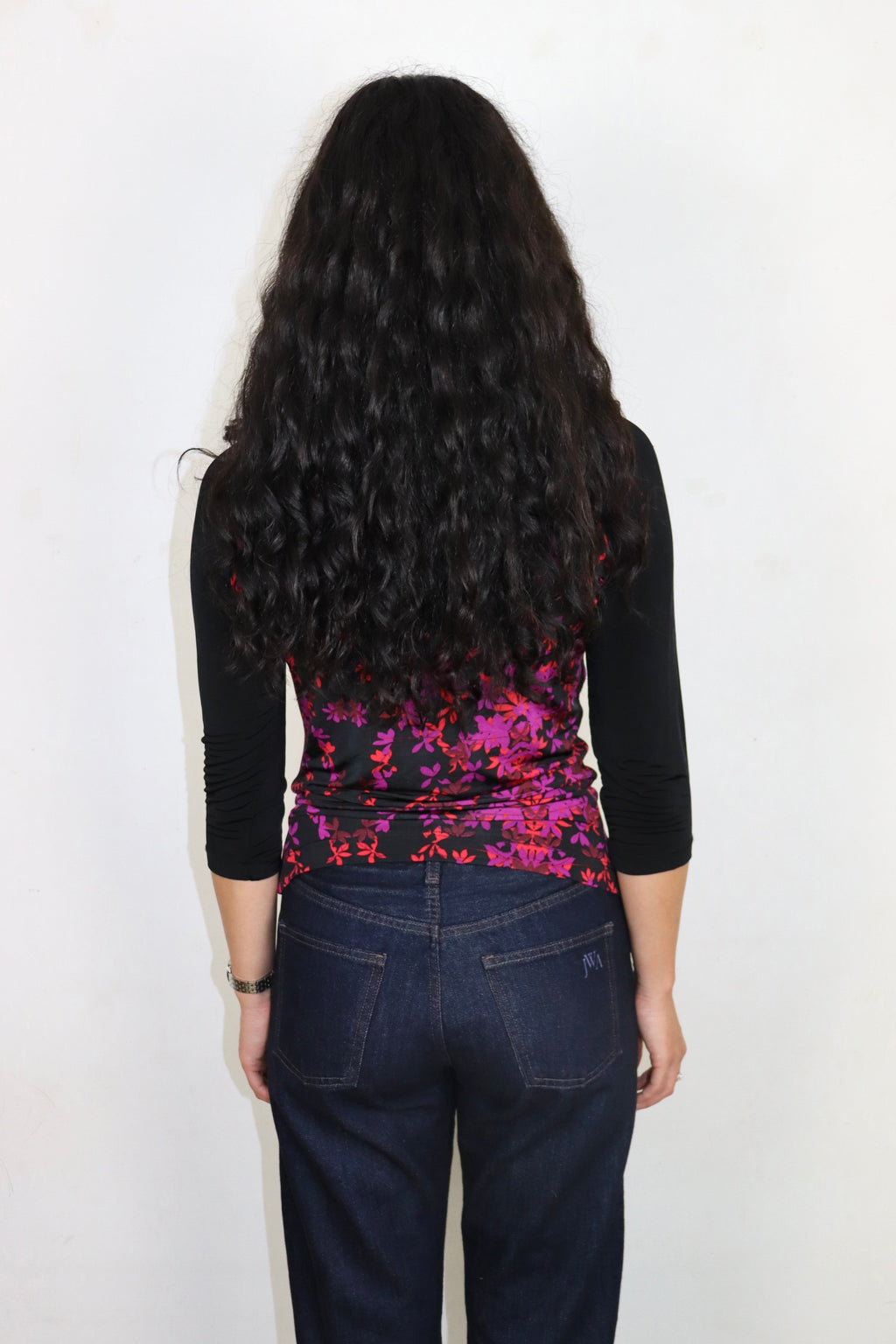 Just Cavalli Floral 3/4 Sleeve Top┃Size 44