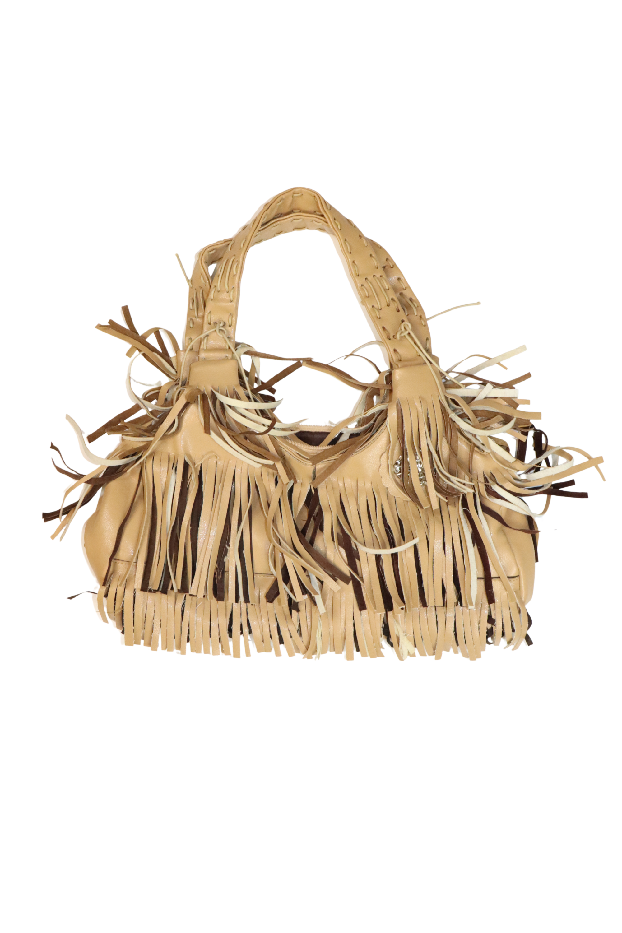Beige Fringe Bag